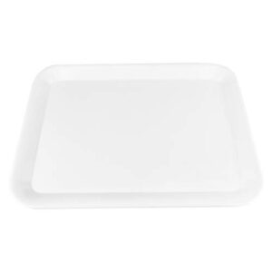 frcolor melamine serving tray rectangular platter shatter- proof fruit cake bread plate appetizer platter for breakfast buffets party supplies (white)