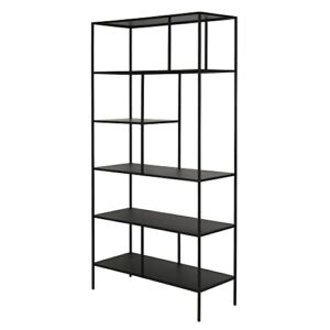 Henn&Hart 72" Tall Rectangular Bookcase in Blackened Bronze, Table for Living Room, Bedroom