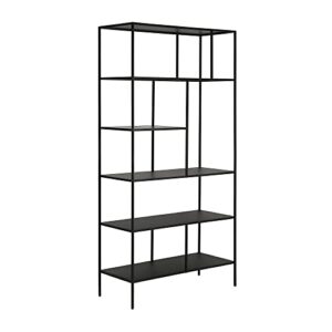 Henn&Hart 72" Tall Rectangular Bookcase in Blackened Bronze, Table for Living Room, Bedroom