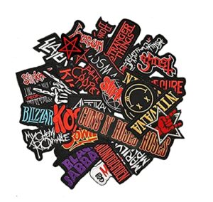 ninenine 25pcs mixed patches lot band rock patches iron on stripes for clothing embroidery badges clothes stickers jacket applique punk music