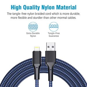 iPhone Charger Cable 10ft 5Pack,[Apple MFi Certified] Long Lightning Cable 10 Foot iPhone Charging Cord for iPhone 12/11/11 Pro/X/Xs Max/XR/8/8 Plus/7/6/6s/SE/5c/5s/5 iPad Air 2/Mini Airpods