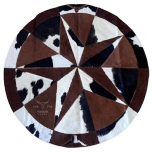 tom tom cowhides rug leather star cow hide patchwork area round carpet 40, brow