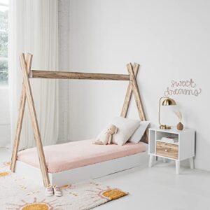 Signature Design by Ashley Piperton Modern Youth Tent Bed Frame, Full, Natural Wood & White