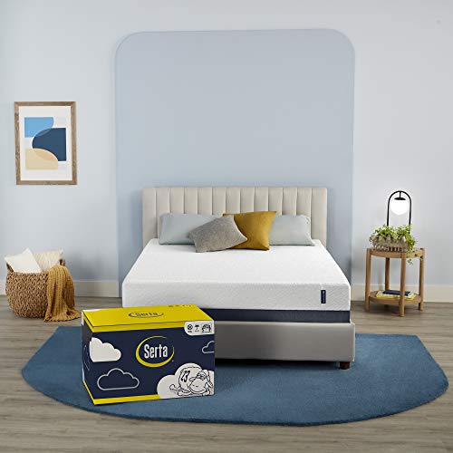 Serta - 7 inch Cooling Gel Memory Foam Mattress, Twin Size, Medium-Firm, Supportive, CertiPur-US Certified, 100-Night Trial - for Ewe, White