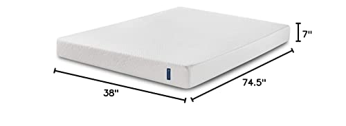 Serta - 7 inch Cooling Gel Memory Foam Mattress, Twin Size, Medium-Firm, Supportive, CertiPur-US Certified, 100-Night Trial - for Ewe, White