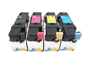 ef products replacement toner cartridge for xerox phaser 6500 workcentre 6505 ( black 106r01597, yellow 106r01596, magenta 106r01595, cyan 106r01594, 4-pack)