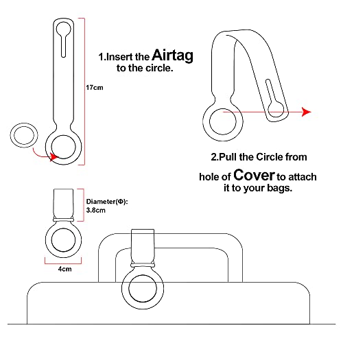 SURPHY 2 Pack Case for Airtag Case with Screen Protector, (Airtag Not Pop Up Easily) Liquid Silicone Airtag Holder AirTag Loop with TPU Film for Airtag (Black + White)