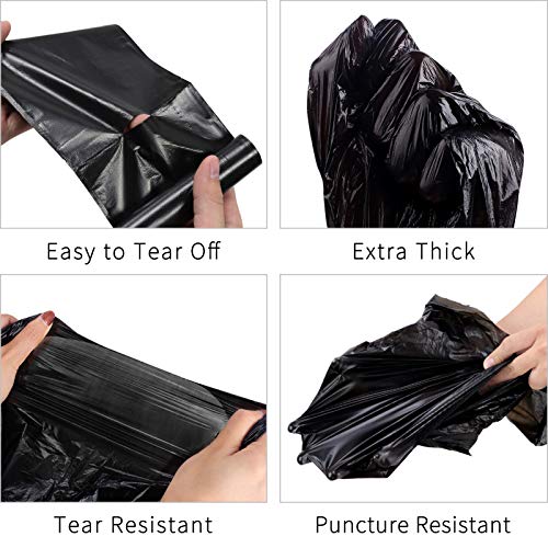 Toplive Small Trash Bags, 100 Count 4 Gallon Garbage Bags [Extra Thick][Leak Proof] Trash Bags Wastebasket Bin Liners for Home Bathroom Bedroom Office Trash Can Black (2 Rolls)