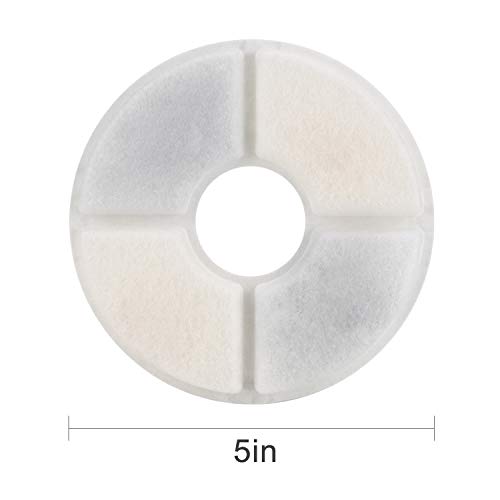 Wonder Creature Cat Fountain Filter Replacement for Round Stainless Steel Top Cat Fountain, 8 Carbon Filters 4 Foam Filters Pack