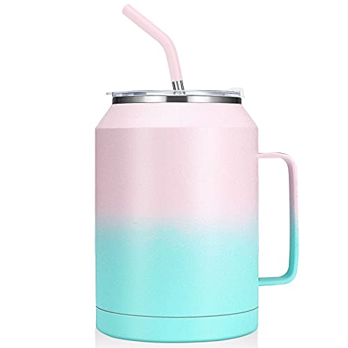 zenbo 50 oz Mug Tumbler – Stainless Steel Vacuum Insulated Mug with Handle,Lid and Straw,Keeps Drinks Cold up to 36 Hours – Sweat-Proof Body, Dishwasher Safe