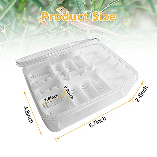 JOBEDE 16 Grids Reptile Breeding Box, Reptile Egg Incubator Professional Plastic Reptile Breeding Box Hatching Box Case Tray for Hatching Gecko Lizards Lions Mane Without Thermometer