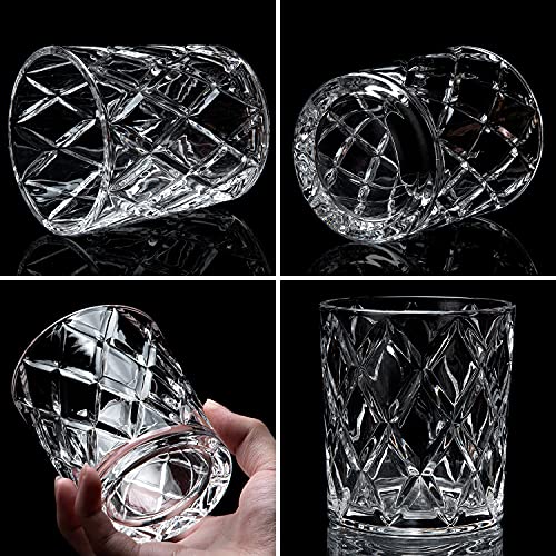 Lighten Life Whiskey Decanter Set,Italian Style Decanter Set with 4 Glasses in Gift Box,Crystal Bourbon Decanter Set for Scotch,Liquor,Whiskey Decanter Set for Men and Women