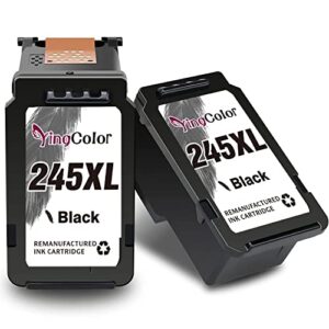 yingcolor remanufactured 245xl ink cartridge replacement for canon 245xl black ink for canon pixma mx492 tr4520 tr4522 ts3120 mg2420 mg2522 mx490 mg2920 mg2922 mg2520 ip2820 (2 black)