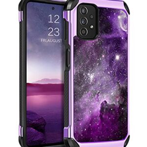 BENTOBEN Samsung Galaxy A32 5G Case, Slim Fit Glow in The Dark 2 in 1 Heavy Duty Rugged Hybrid Soft TPU Bumper Hard PC Shockproof Protective Cases Cover for Samsung Galaxy A32 5G 6.5", Nebula/Galaxy