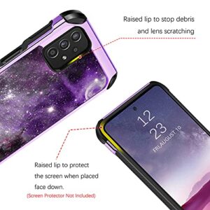 BENTOBEN Samsung Galaxy A32 5G Case, Slim Fit Glow in The Dark 2 in 1 Heavy Duty Rugged Hybrid Soft TPU Bumper Hard PC Shockproof Protective Cases Cover for Samsung Galaxy A32 5G 6.5", Nebula/Galaxy