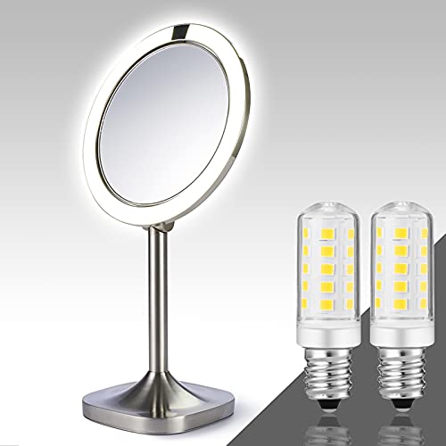 X-Molin 2 Pieces Double-Side Illuminated Magnification Mirror Lighted Mirror Replacement Bulb/for Cosmetic Vanity Makeup Mirror ,Suitable for Zadro, Jerdon, Conair Makeup Mirror, 6K White, Dimmable