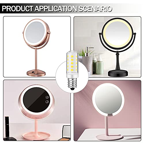 X-Molin 2 Pieces Double-Side Illuminated Magnification Mirror Lighted Mirror Replacement Bulb/for Cosmetic Vanity Makeup Mirror ,Suitable for Zadro, Jerdon, Conair Makeup Mirror, 6K White, Dimmable