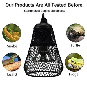 Reptile Heat Lamp Cap for Reptiles, UVA UVB Reptile Turtle Heating Light Dome Lamp Cap Covers for Tortoise Lizards Snake one Terrarium lamp Cap Cover +Three 25W Bulb+1 Clip+1tweezer