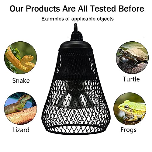 Reptile Heat Lamp Cap for Reptiles, UVA UVB Reptile Turtle Heating Light Dome Lamp Cap Covers for Tortoise Lizards Snake one Terrarium lamp Cap Cover +Three 25W Bulb+1 Clip+1tweezer