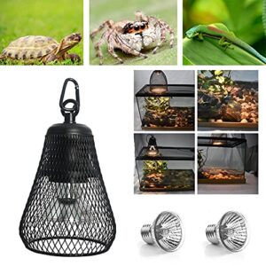 Reptile Heat Lamp Cap for Reptiles, UVA UVB Reptile Turtle Heating Light Dome Lamp Cap Covers for Tortoise Lizards Snake one Terrarium lamp Cap Cover +Three 25W Bulb+1 Clip+1tweezer