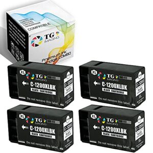 tg imaging 4xblack compatible 1200xl ink cartridge replacement for canon 1200 pgi-1200 xl pgi1200 for maxify mb2320 mb2020 mb2720 mb2120 mb2050 2350 mb2030 inkjet printers