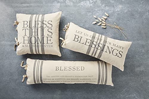 Mud Pie Blessed Definition Pillow, Beige