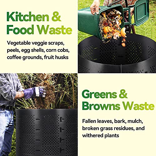 Zodight 220 Gallon Compost Bin Outdoor, Expandable Outdoor Composter, Easy Assembling, Large Capacity, Fast Creation of Fertile Soil