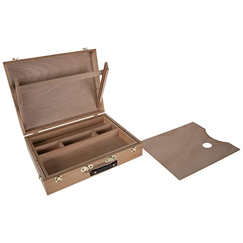 Master’s Touch Art Set - All Media Artist Supply Box - Briefcase Style Unfinished Wooden Artist Storage Box w/ 5 Compartments – Art Toolbox for Storing Paints, Stamps, Brushes, & Other Art Supplies