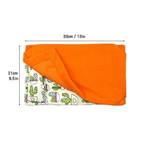 HAICHEN TEC Bearded Dragon Sleeping Bag with Pillow and Blanket Soft Bed Habitat Decor Cage Accessories for Reptile Bearded Dragon Leopard Gecko Lizard (Orange)