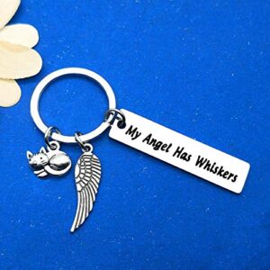 Pet Memorial Gift Loss of Cat Keychain Sympathy Loss of Cat Gift Pet Loss Jewelry Has Whiskers Keyring In Memory of Cat Pet Sympathy Gift for Cat Lover Family Friends Remembrance Gifts