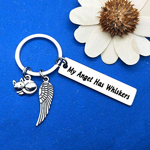 Pet Memorial Gift Loss of Cat Keychain Sympathy Loss of Cat Gift Pet Loss Jewelry Has Whiskers Keyring In Memory of Cat Pet Sympathy Gift for Cat Lover Family Friends Remembrance Gifts