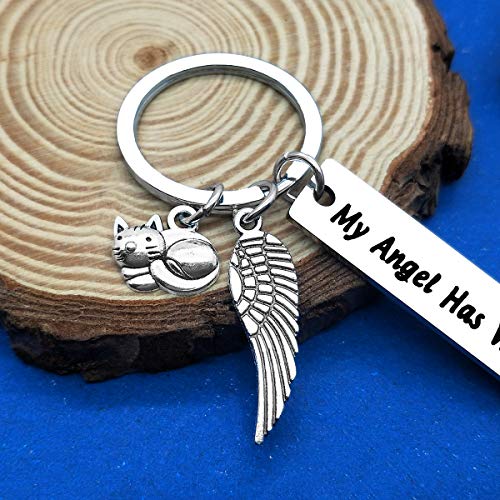 Pet Memorial Gift Loss of Cat Keychain Sympathy Loss of Cat Gift Pet Loss Jewelry Has Whiskers Keyring In Memory of Cat Pet Sympathy Gift for Cat Lover Family Friends Remembrance Gifts