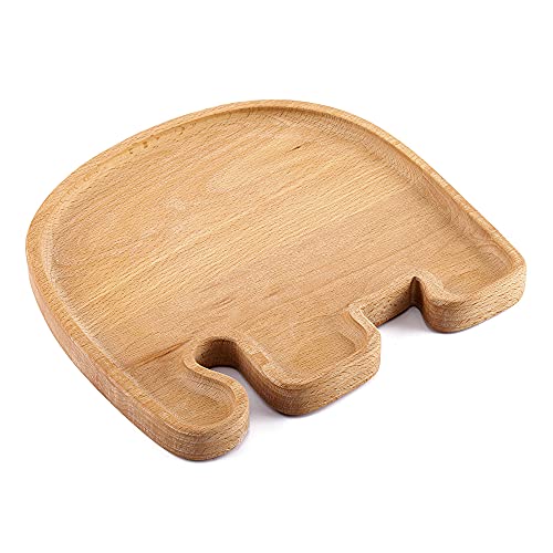 CrystalTears Wooden Serving Tray Platter Handmade Elephant Shaped Snack Fruit Dessert Serving Platter Wood Crystal Display Tray Jewelry Trinket Dish for Home Decoration