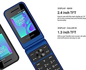 Flip Phone 4G LTE Volte Unlocked Compatible with T-Mobile Mint GSM Worldwide Maxwest Neo 4G Dual Nano Sim LTE Bluetooth (NOT VERIZON/Boost) Radio FM