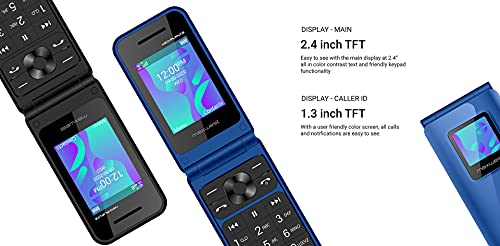 Flip Phone 4G LTE Volte Unlocked Compatible with T-Mobile Mint GSM Worldwide Maxwest Neo 4G Dual Nano Sim LTE Bluetooth (NOT VERIZON/Boost) Radio FM