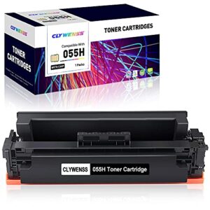 clywenss [with chip] compatible 055h toner cartridges replacement for canon 055 055h toner cartridge to use with canon color imageclass mf743cdw mf741cdw printer (1 pack 055h black toner)
