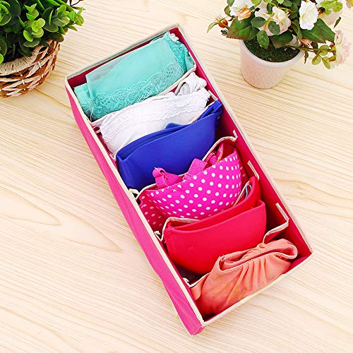 CustomyLife Drawer Organizer Houseware Closet Underwear Bra Divider Foldable Non Woven Set 4 pcs (Grey)