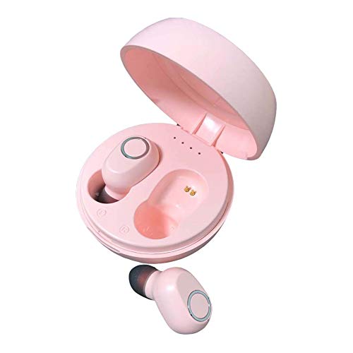 Heave Wireless Sports Earbuds,Bluetooth 5.0 Headphones with Mini Charging Case,TWS Stereo Earphones in Ear Touch Control Earphone with Mic for iPhone Android Pink