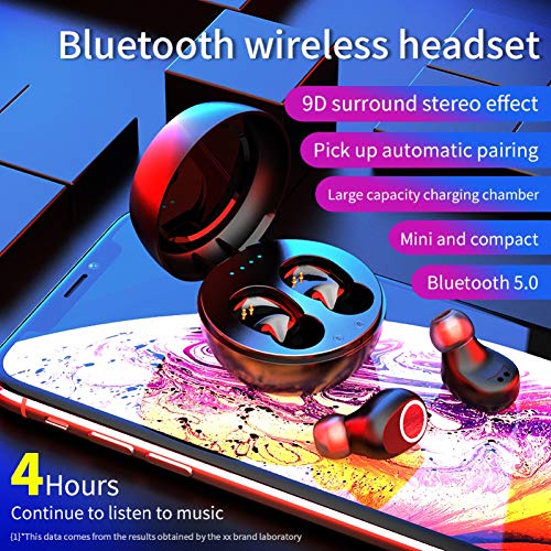 Heave Wireless Sports Earbuds,Bluetooth 5.0 Headphones with Mini Charging Case,TWS Stereo Earphones in Ear Touch Control Earphone with Mic for iPhone Android Pink