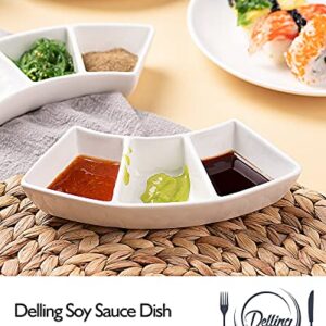 DELLING Ceramic Dipping Bowls/Dipping Sauce Bowls Set - 3 Oz Dipping Sauce Dishes- Small Sauce Cups/Bowls for Sushi, Tomato Sauce, BBQ or Other Dinner - Great for Different Sauce and Dip, Set of 5