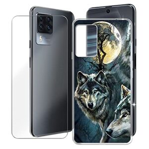 phone case for cubot x50 (6.67"), with [1 x tempered glass protective film], kjyf clear soft tpu shell ultra-thin [anti-scratch] [anti-yellow] case for cubot x50 - wma29