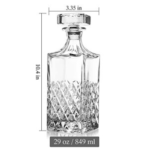 Lighten Life Whiskey Decanter,29oz Crystal Decanter with Glass Stopper,Liquor Decanter in Gift Box,Premium Vodka Decanter for Whiskey,Bourbon,Scotch,Liquor