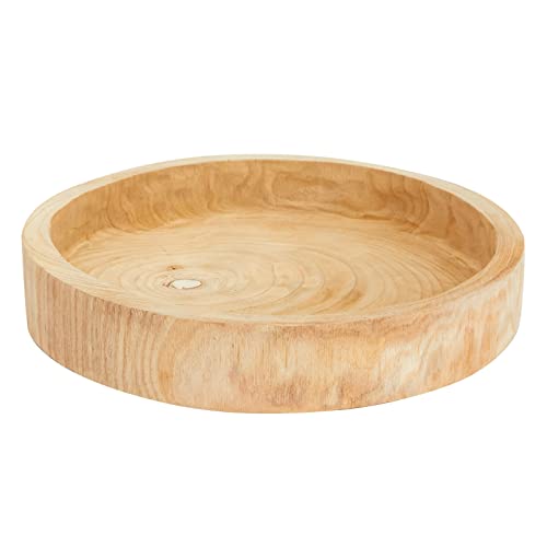 Decorative Round Wooden Trays for Decor, Coffee Tables, Rustic Home Decorations (18 x 3 in)