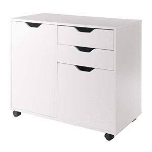 ergode halifax 2 section mobile filing cabinet, white