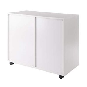 Ergode Halifax 2 Section Mobile Filing Cabinet, White