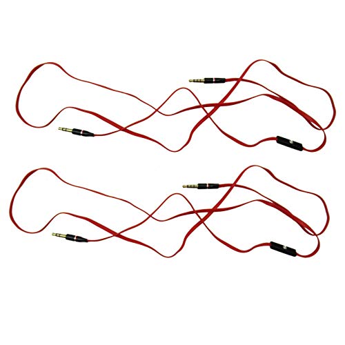 Gxcdizx 2Pcs Red Audio Cable 3.5mm Cord for with in Line Mic for Skullcandy Crusher Headphones