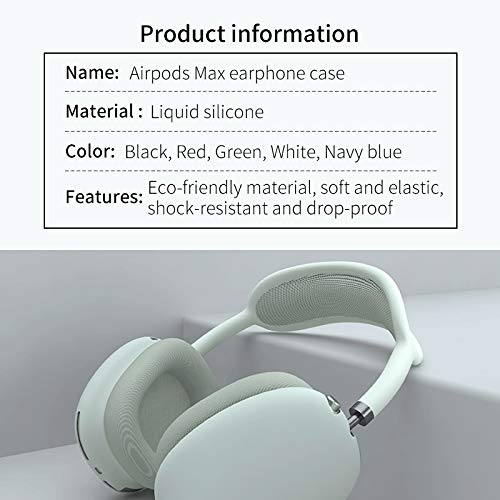 PERFECTSIGHT Earpads Cushions Protectors Cover Case, Soft Silicone Ear Pads Cup Compatible with AirPods Max Headphones, Anti-Scratch, Dust-Proof, Anti-Skid (White)