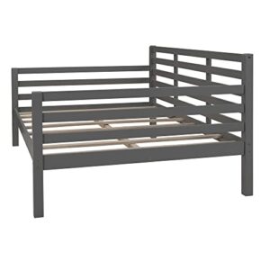 LXBB Wooden Full Size Daybed with Clean Lines,Multi-Functional Sofa Bed Frame with Wood Slat Support for Kids Teens Girls Boys, Bedroom Guest Room,No Spring Box Needed (Full, Gray), Grey