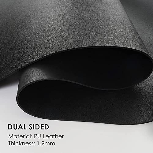 Con-Tact Brand XL Corner Desk Pad | Waterproof Anti-Slip PU Leather | Large Corner Computer Workstation Protection | Mouse Pad Gaming Pad | 36" X 15.7" L Shape | Dual Sided (Black)