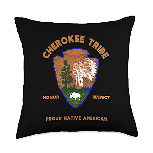 Cherokee Tribe Native American Pride Cherokee Tribe Native American Indian Pride Respect Honor Throw Pillow, 18x18, Multicolor